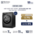 Máy giặt sấy 11/7kg UltimateCare 700 - Xám đen Onyx
