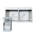 Chậu Rửa Bát Kagol K7843-304 Cân Hai Hố Cân Inox 304 (780x430x240 mm)