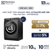 Máy giặt cửa ngang 10kg UltimateCare 500 - Xám đen Onyx  (EWF1023P5SC)